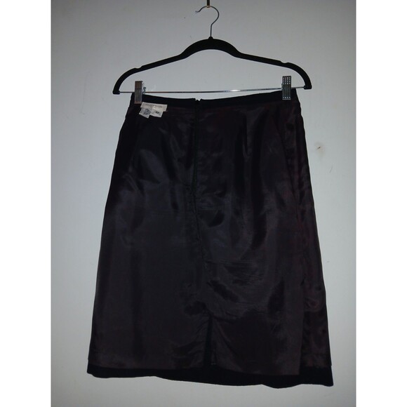 Jones NY Wool Pencil Skirt Black Sz 8P Knee Length Lined Back Zipper/Slit Retro - Picture 3 of 4